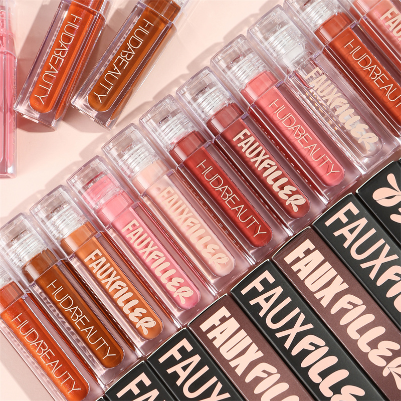 Huda Beauty Makeup Bag - Lip Gloss Berkilau, Tidak Lengket, Menghidrasi,